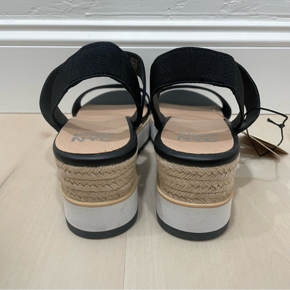 NWT Madden NYC Women’s Size 10 Talla Wedge Sandals Strap Black White Cream - Picture 7 of 13
